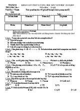 Đề khảo sát chất lượng học kỳ I môn Hóa học Lớp 8 - Năm học 2018-2019 - Trường THCS Hải Yến (Có đáp án)